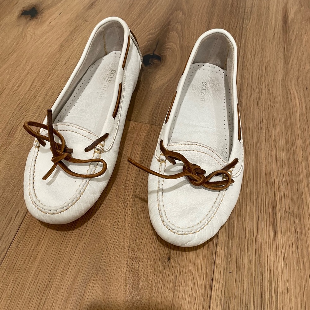 Cole Haan White Leather Flats